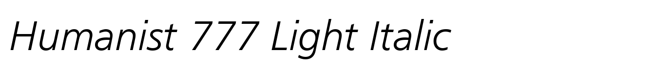 Humanist 777 Light Italic